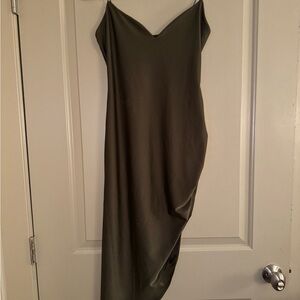 Windsor Olive Green Slip Midi Dress